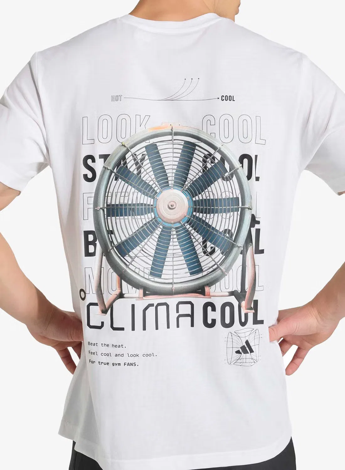 Футболка с принтом Climacool Adidas, белая — фото 4