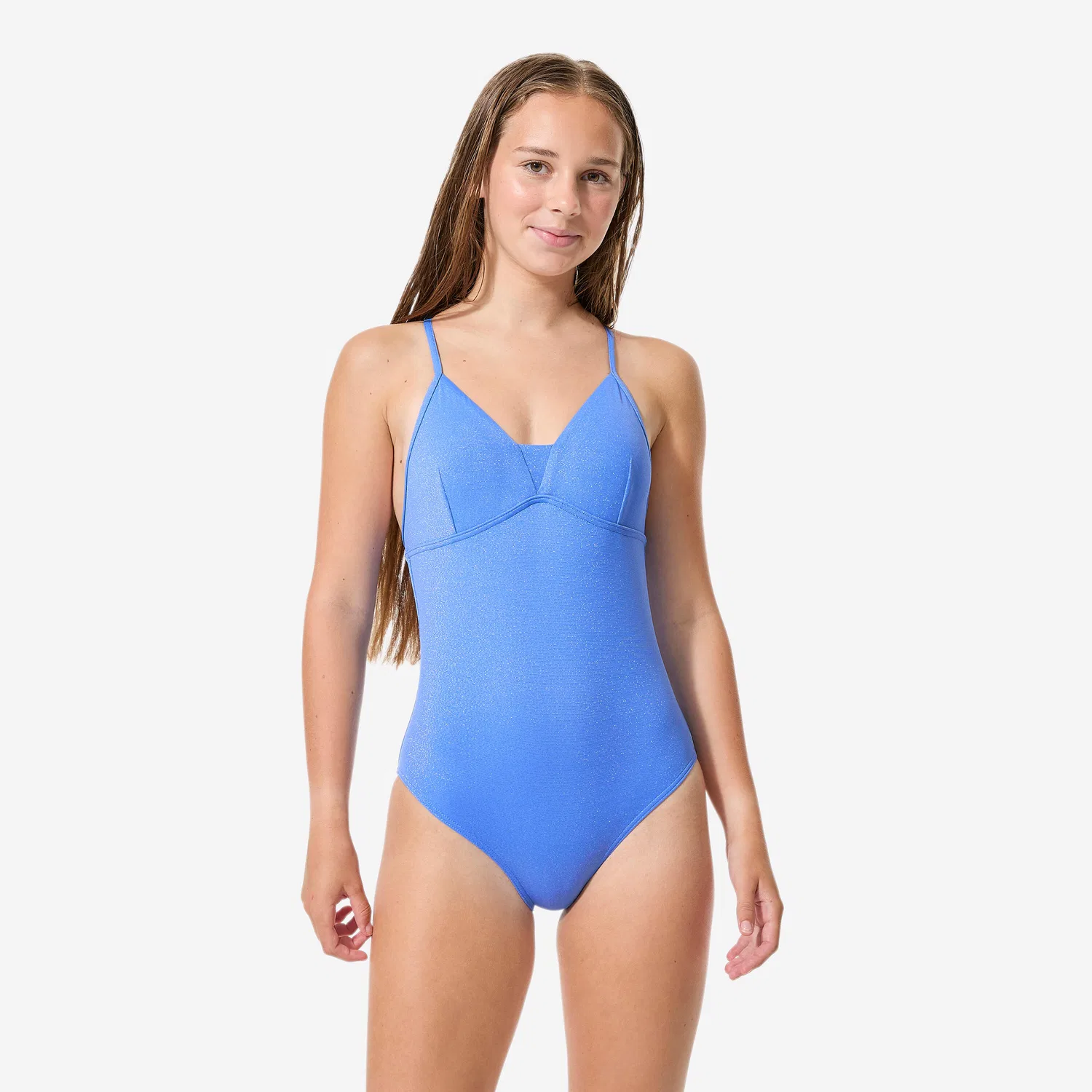 Детский купальник с крест-накрест лямками Caly Zuma Decathlon, Lavendelblau
