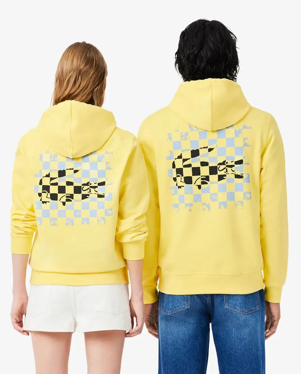 Мужская худи с капюшоном из 100% хлопка Lacoste, Amarillo — фото 2