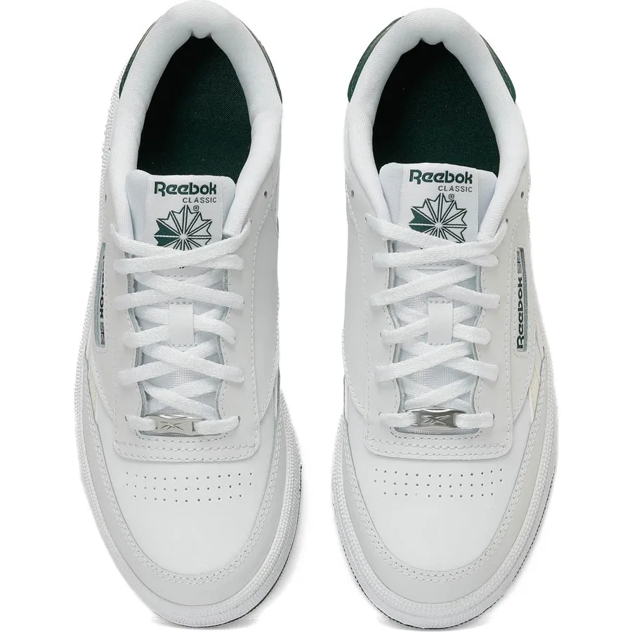 Кроссовки спортивные с кожаным верхом Club C Revenge Reebok, Beyaz Koyu Yesil — фото 4