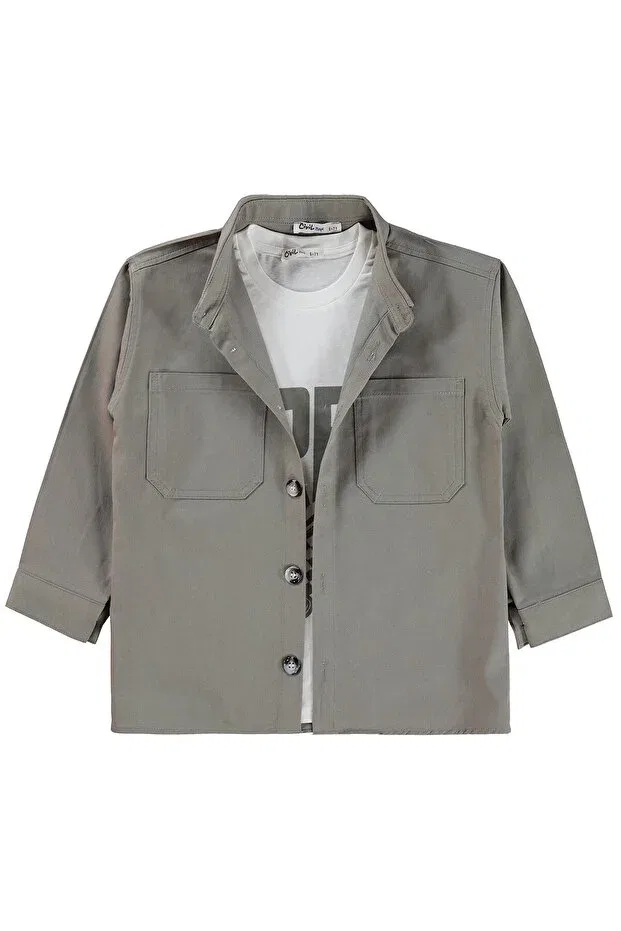 Детская рубашка для мальчиков с карманом Double Pocketed T-Shirt Civil Boys, Light Gray