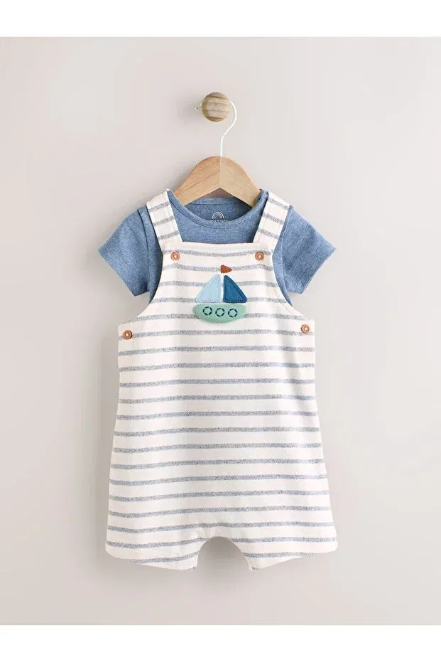Детский комбинезон для девочек в полоску Next Baby, Blue