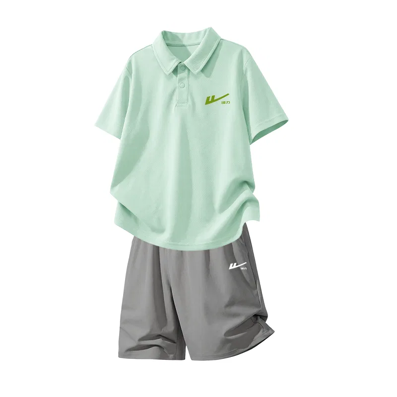 Детский спортивный комплект для мальчиков с воротником, Aqua Green/H Hook Green K-Gray/H White Hook Small K, WARRIOR