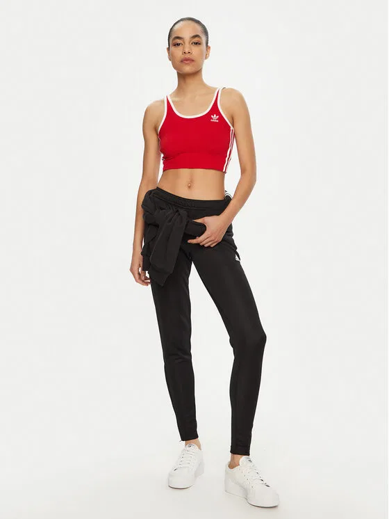Топ slim fit adicolor 3-Stripes Adidas, красный — фото 2