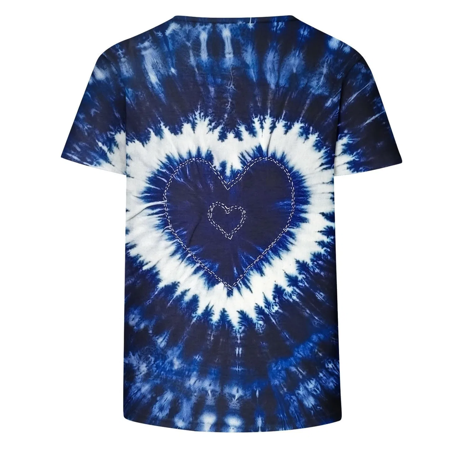 Женская футболка с принтом tie dye с длинным рукавом, 1a-blu Navy — фото 4