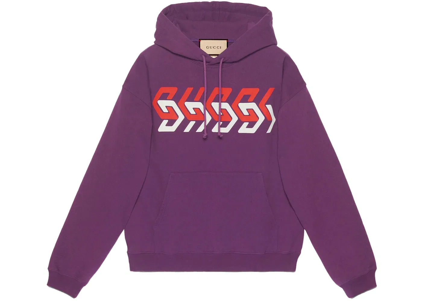 Мужская худи с логотипом Gucci Mirror Logo-Print, Purple/Red/White