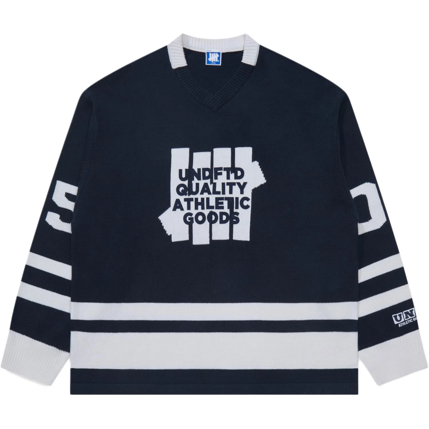 Детский свитер с V-образным вырезом UNDEFEATED, Navy Blue