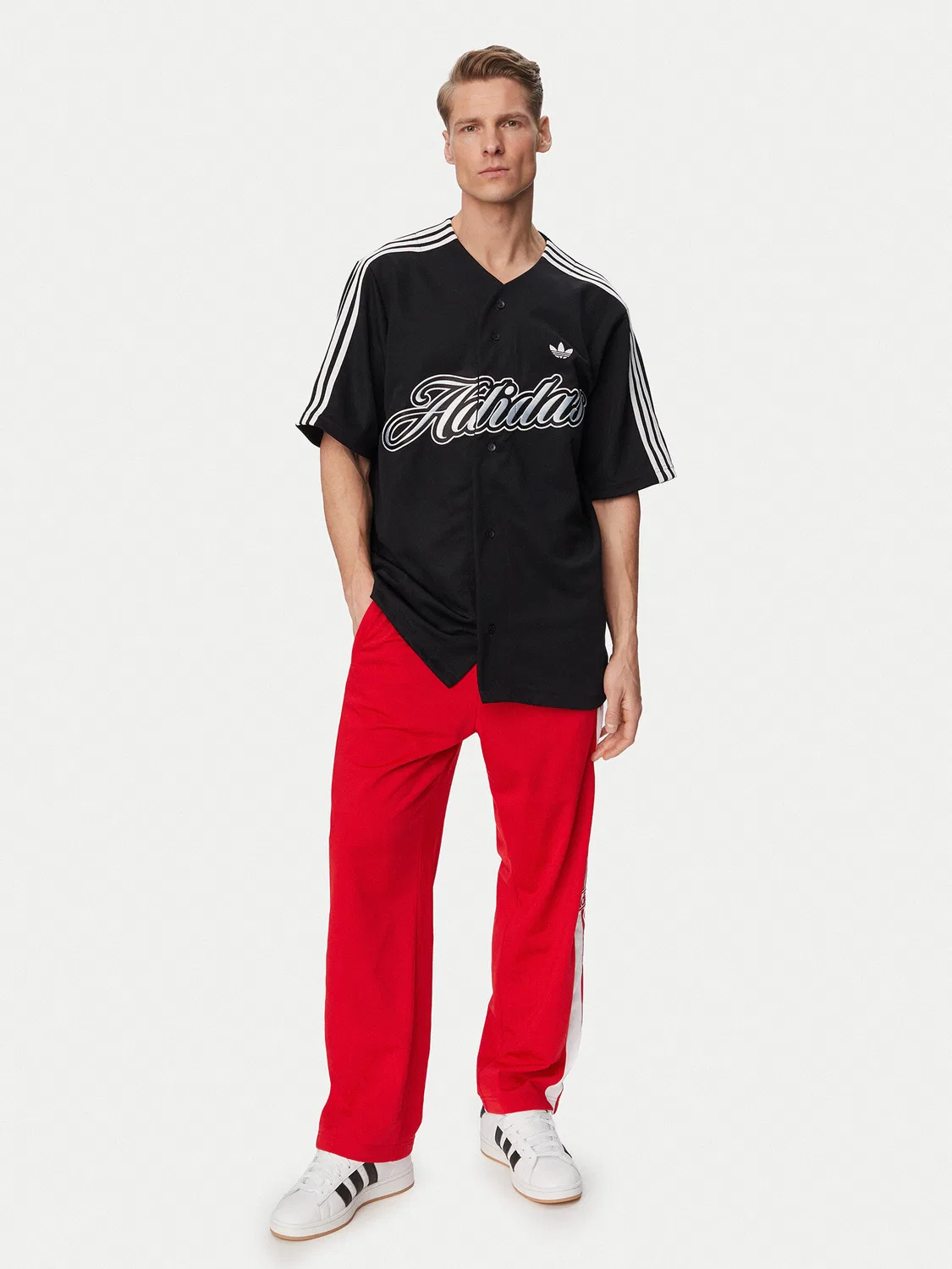 Мужская футболка оверсайз Summer League Varsity Baseball Adidas, черный — фото 2