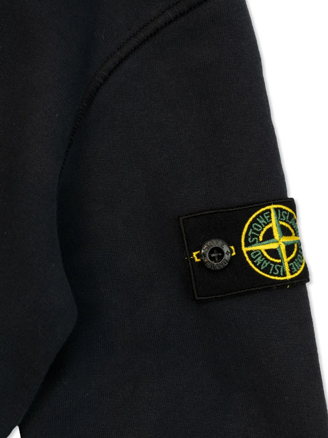 Худи с лого из хлопка Stone Island, черный — фото 3