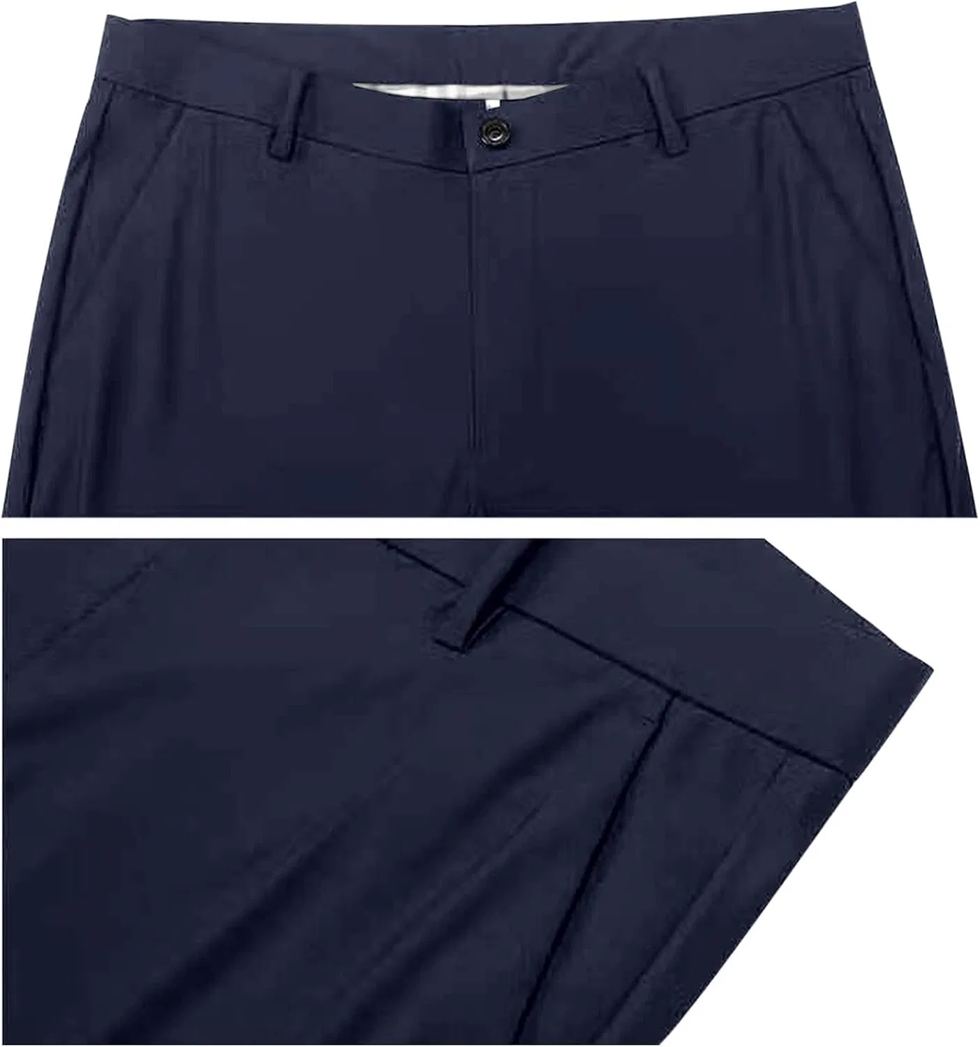 Мужские классические брюки с зауженным кроем, модель Slim Fit, тёмно-синий — фото 4