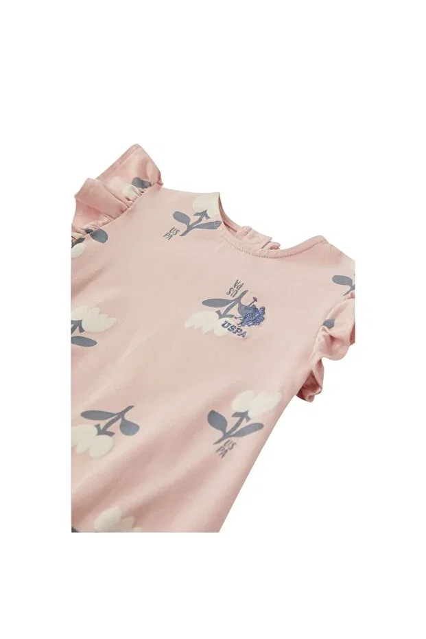 Детский комбинезон для девочек с принтом Licensed roses U.S. Polo Assn., Pink — фото 2