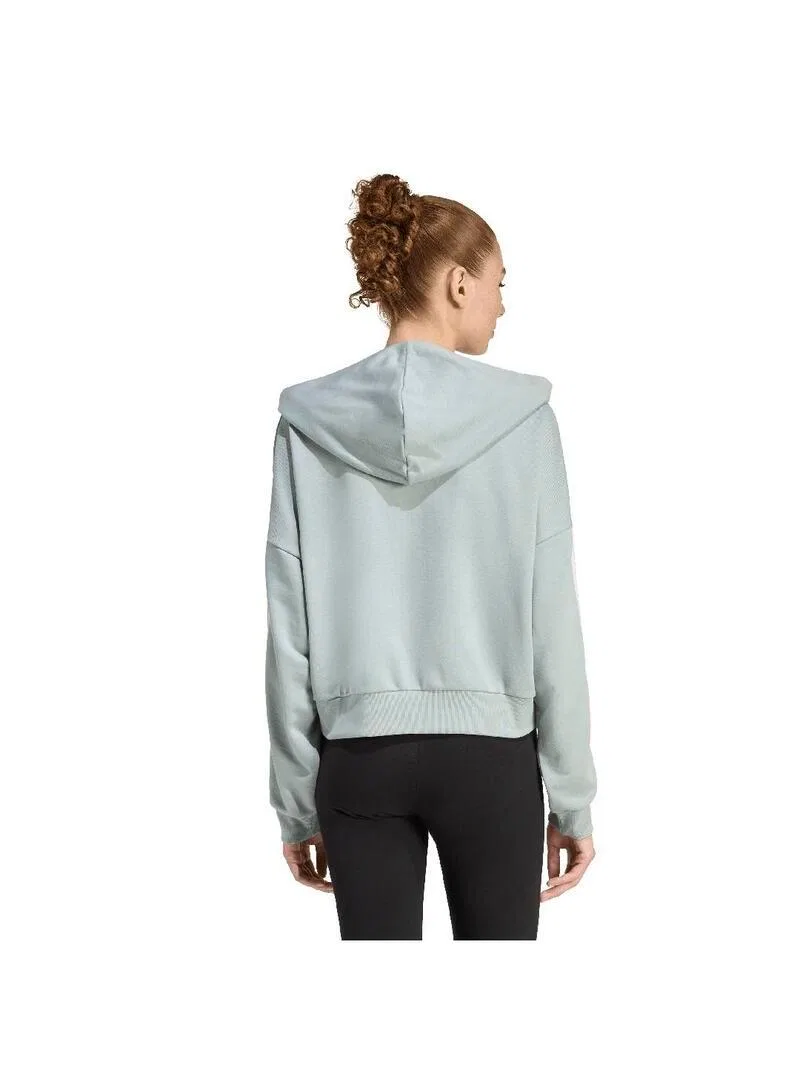 Женское худи с капюшоном и молнией Adidas Essentials, Цвет Grun / Weiss — фото 3