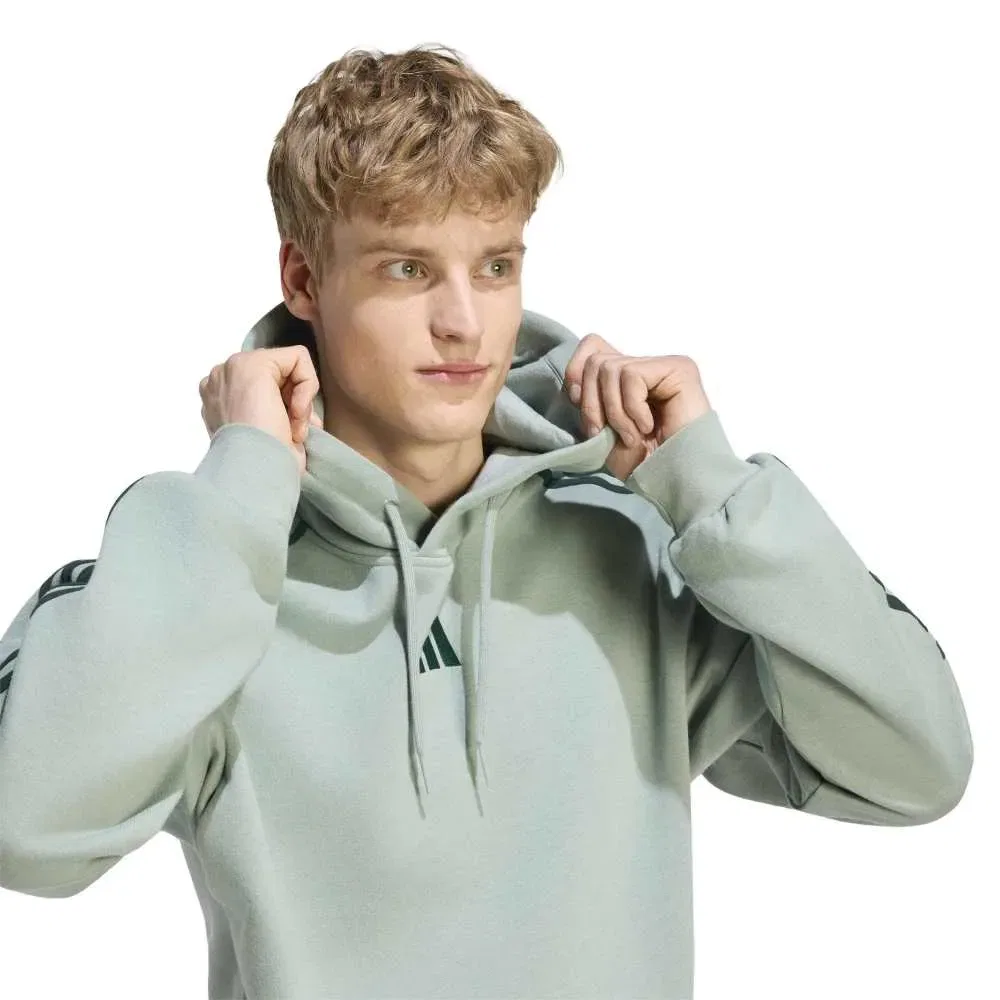 Мужской худи из флиса с принтом 3 Stripes Fleece Adidas, Green — фото 4