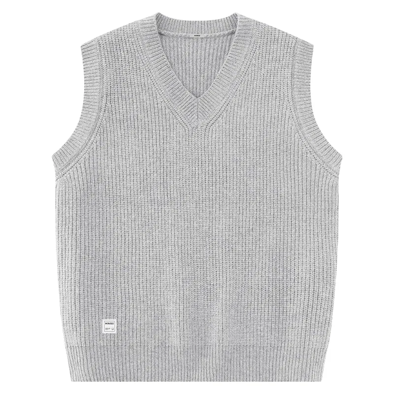 Детский топ-майка с V-образным вырезом MINISO, Light Gray (M45 Ink Gray Smiley Face Bottom Right B Logo)
