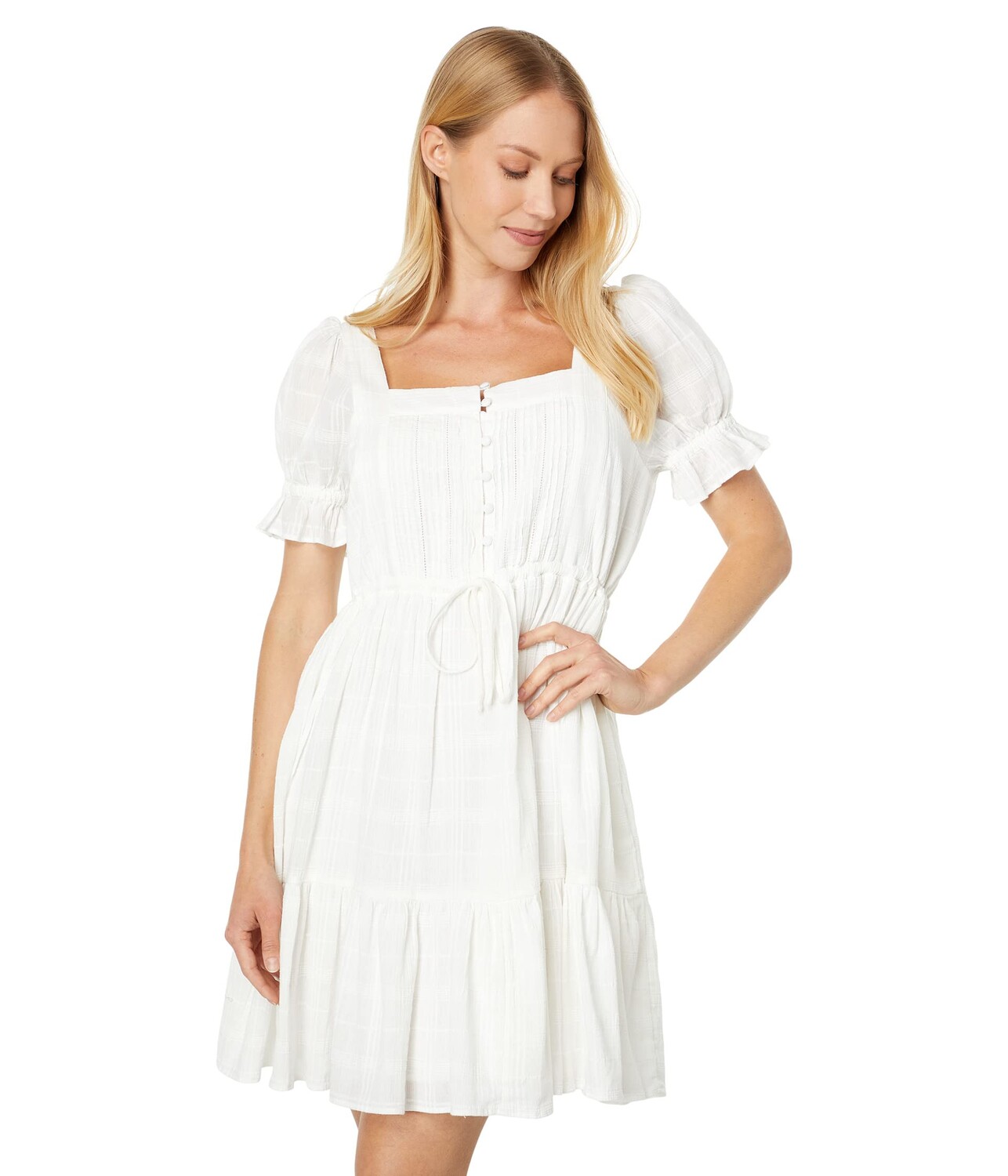 

Платье Madewell, Puff-Sleeve Drawstring Mini Dress