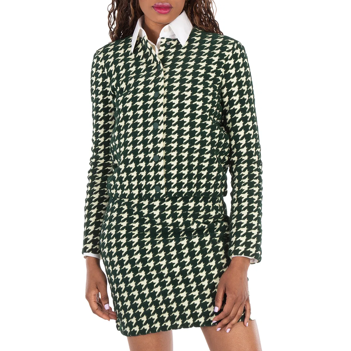 Кардиган хлопковый с принтом Houndstooth Cotton-Blend Cardigan Burberry, Ivy Ip Pattern