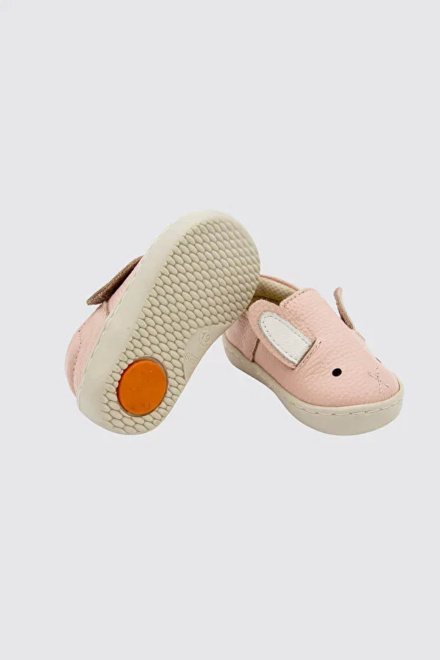 Детские пинетки из натуральной кожи с принтом Genuine Leather First Step Shoes with Powder Rabbit Theme Beybium, Powder — фото 3