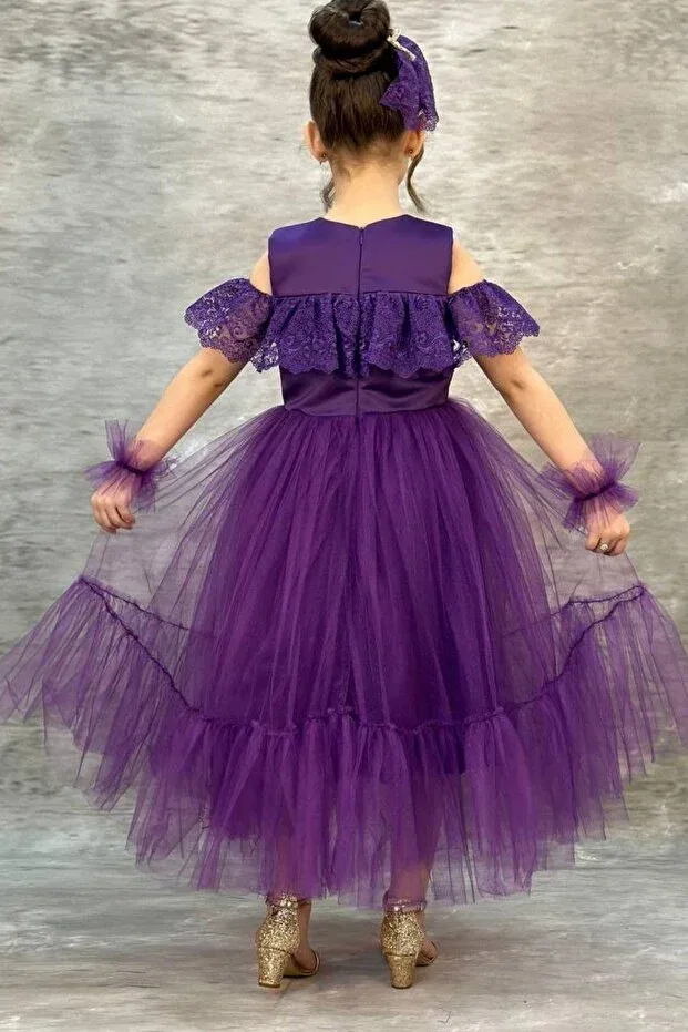Детское платье для девочек с длинным рукавом Basics Riccotarz, Purple — фото 2