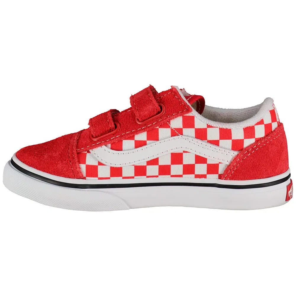 Детские кроссовки для девочек с липучками Old Skool V Vans, Red — фото 3
