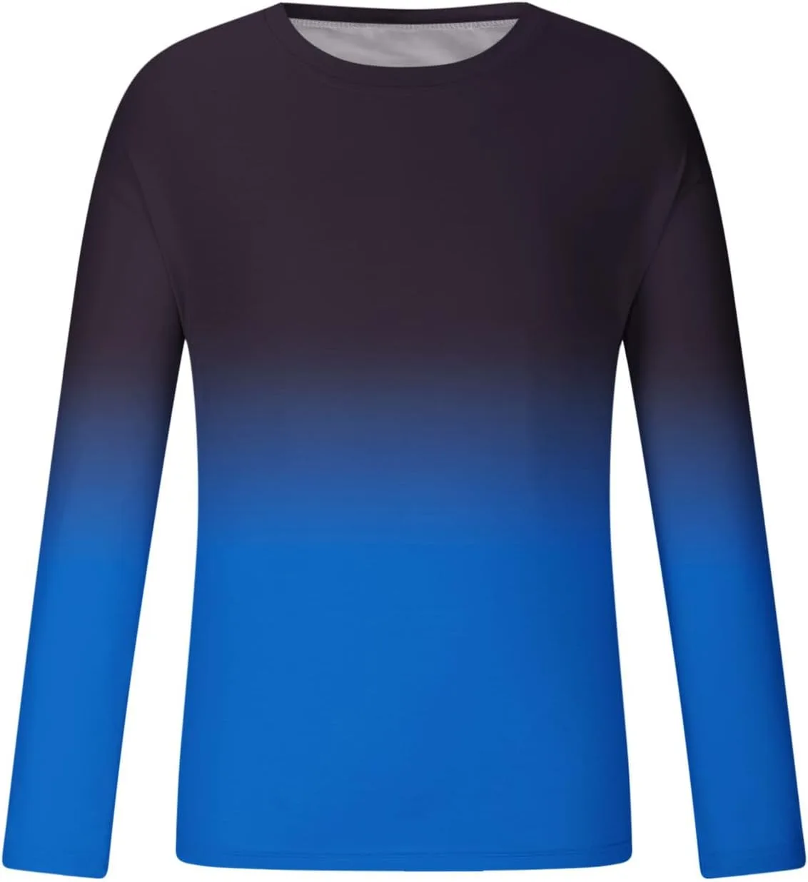 Мужская футболка с длинным рукавом Casual Ombre Color Loose Fit Graphic Tee — фото 4