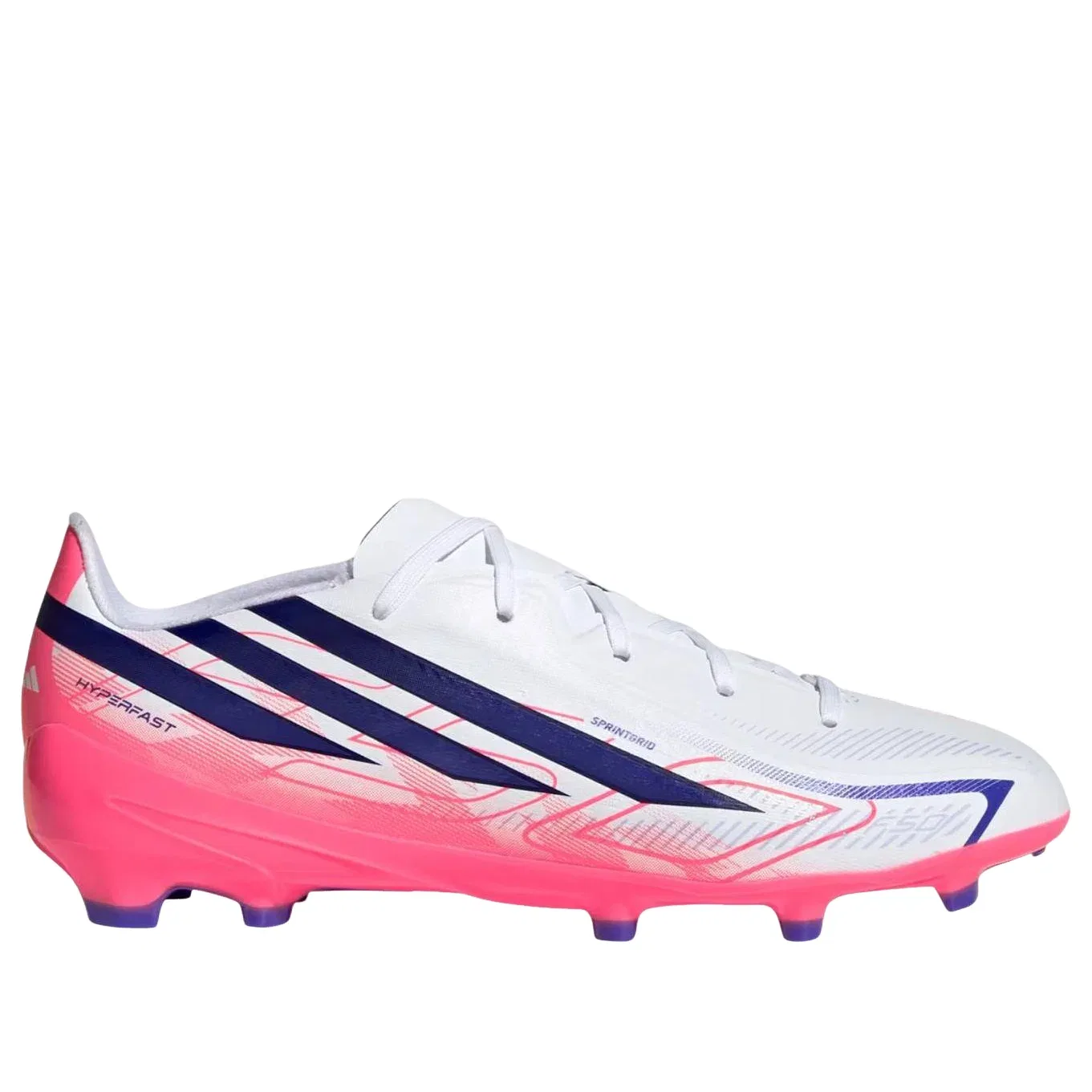 Детские бутсы для футбола с шнуровкой F50 Hyperfast League FG Adidas, белый — фото 2