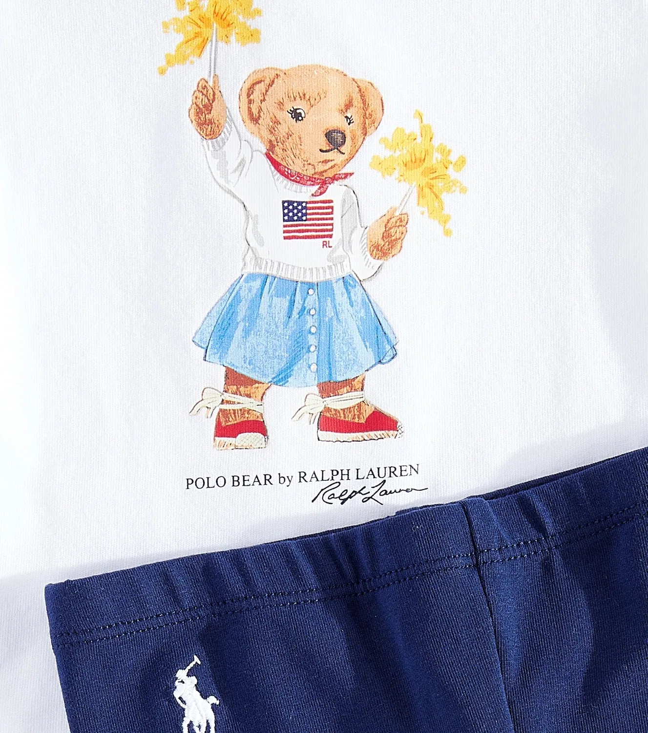 Комплект из футболки и брюк хлопковый Polo Ralph Lauren Kids, синий — фото 3