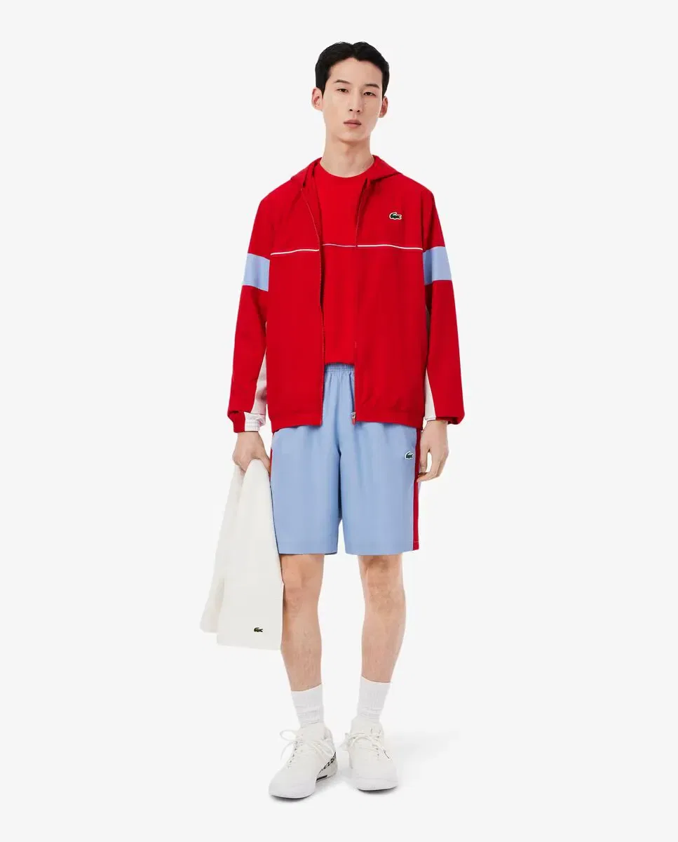 Мужские спортивные шорты с контрастной полосой Lacoste, Azul Claro — фото 4