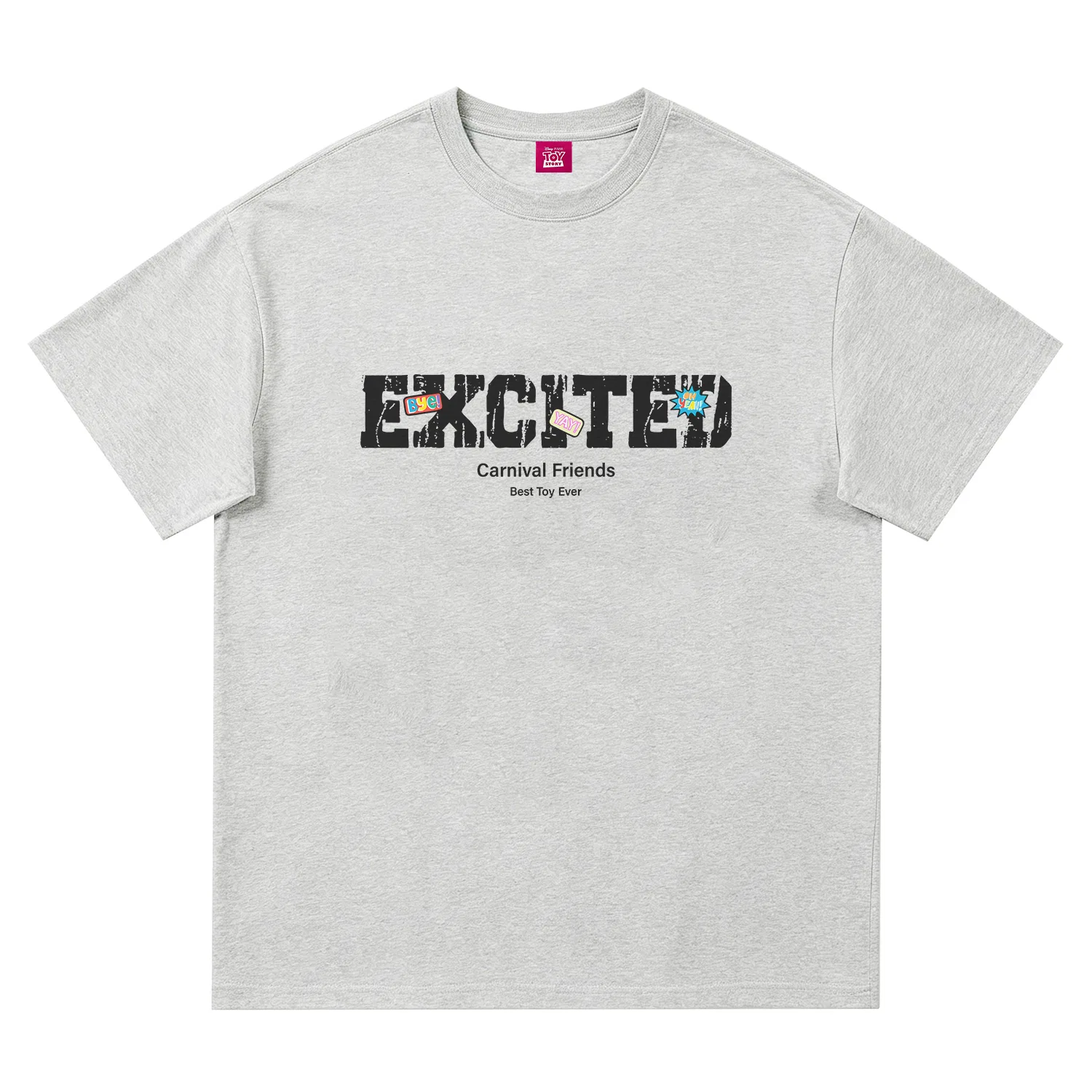 Детская футболка с принтом Disney T Shirts Unisex Crew Neck Thin Straight Fit Disney, Dark Gray — фото 4
