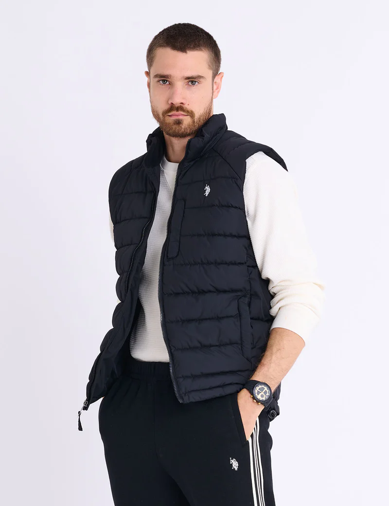 

Утепленный жилет U.S. Polo Assn Channel Quilted Packable, черный