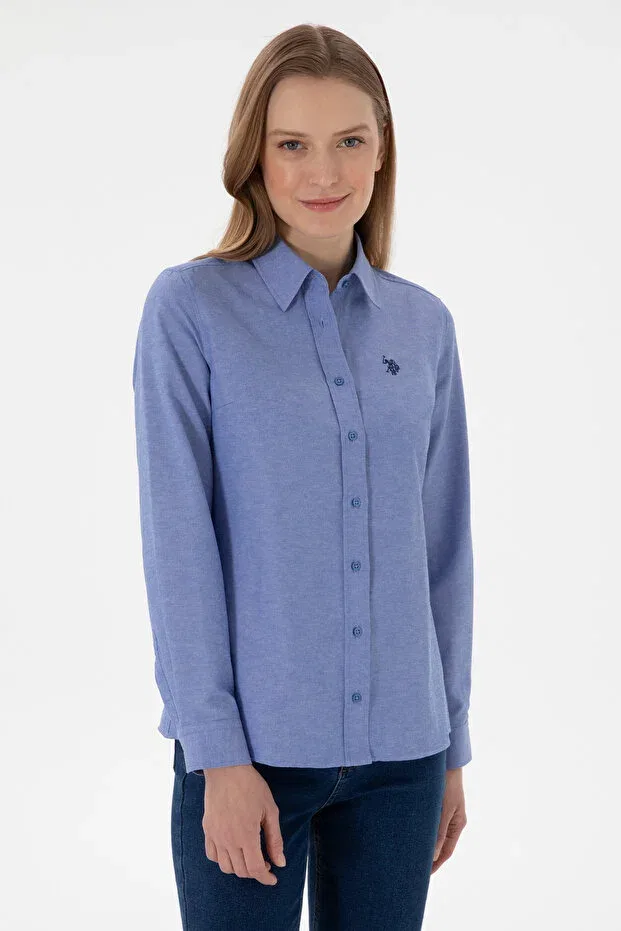 Женская рубашка с длинным рукавом Basics U.S. Polo Assn., Saks — фото 2