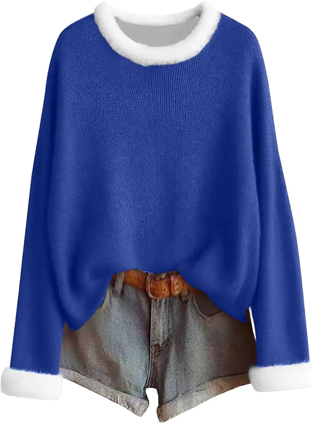 Женский свитшот с принтом Ugly Christmas Sweatshirts, 1b-blue — фото 3