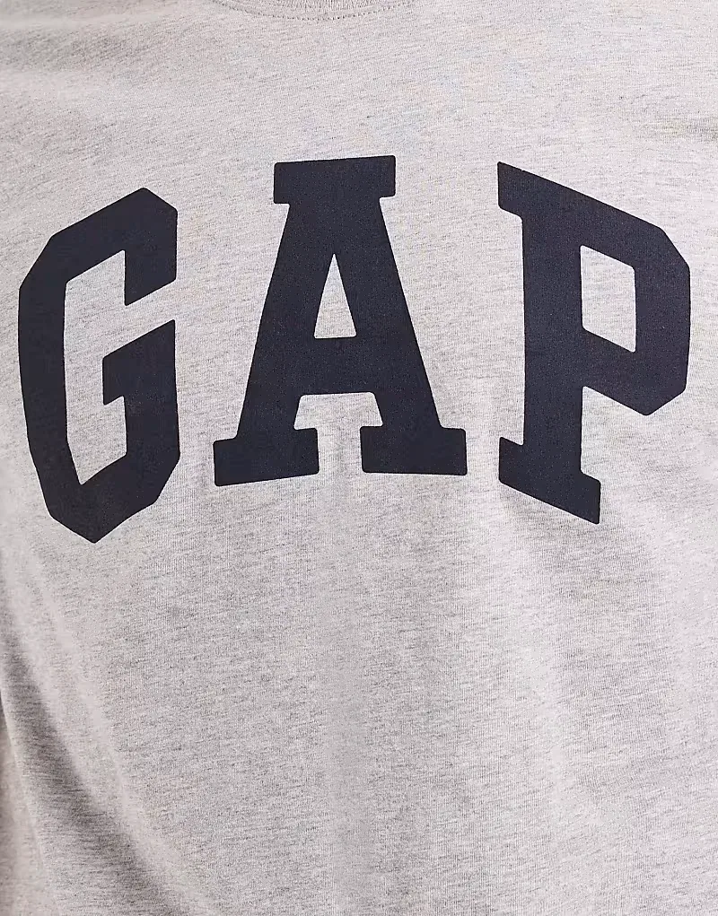Повседневная мягкая футболка GAP с логотипом, серый — фото 3