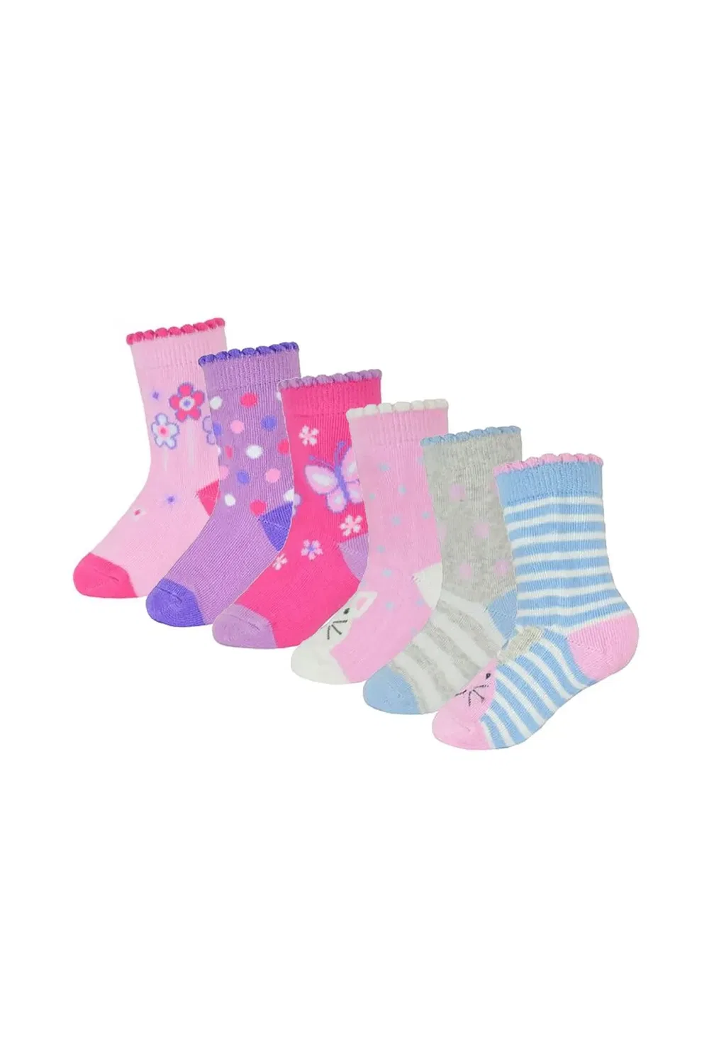 Детские хлопковые носки с принтом 6 пар Butterfly & Animal Sock Snob, Multi