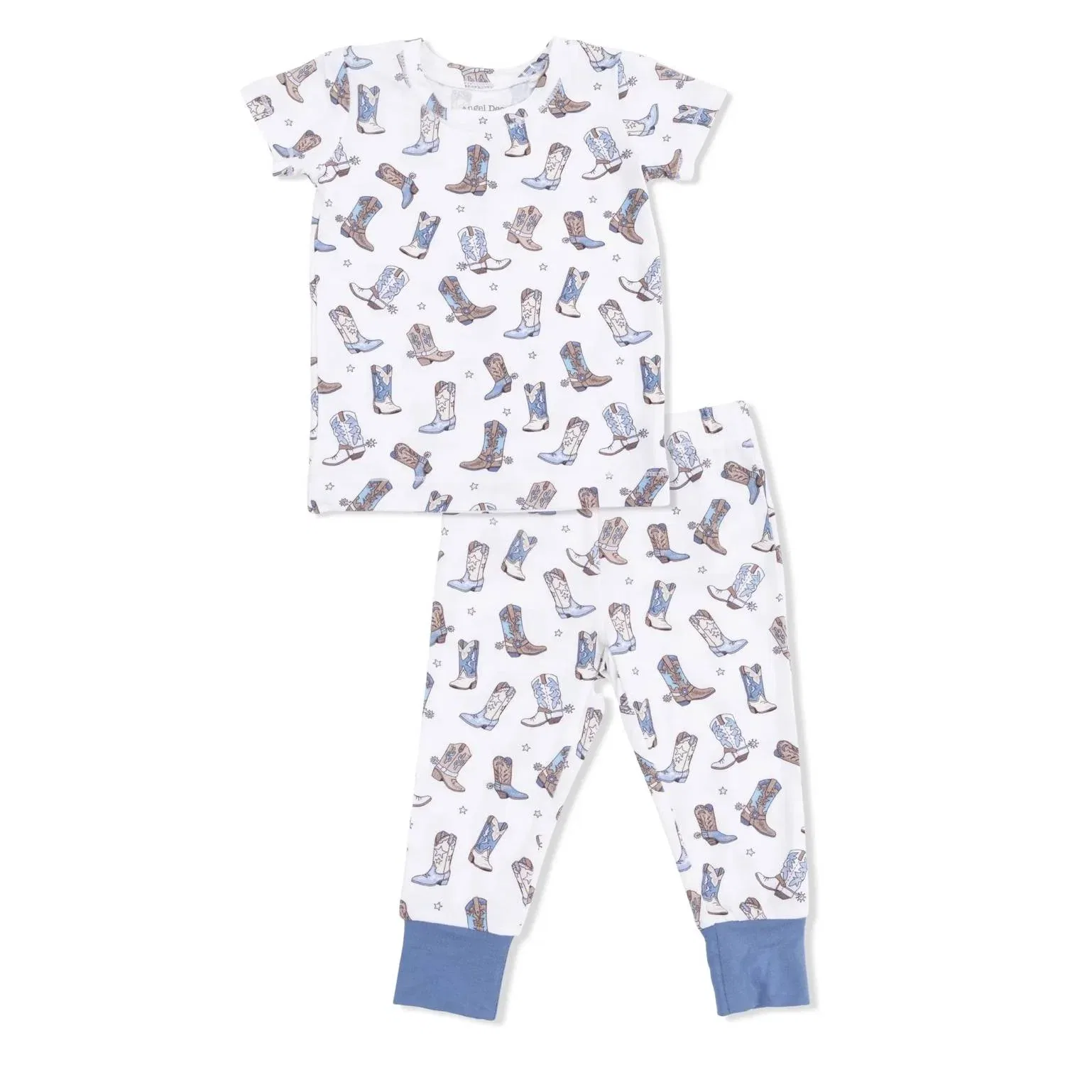 Детский комплект пижамы с коротким рукавом Cowboy Boots Angel Dear, White