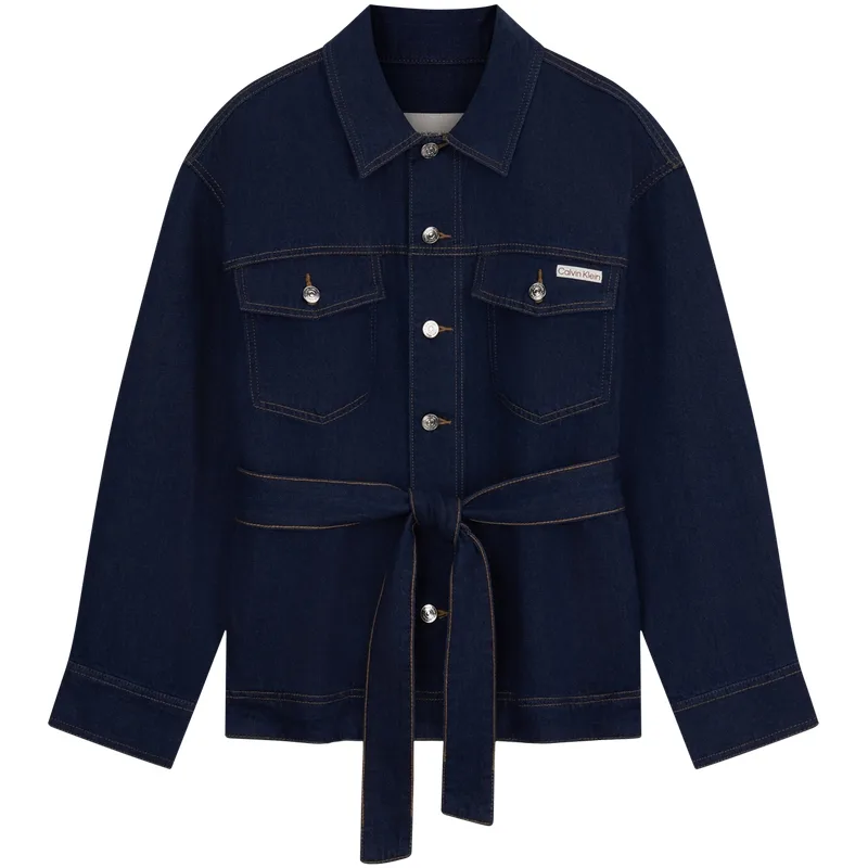 Куртка на пуговицах с поясом Calvin Klein, QT0-Denim Blue Black