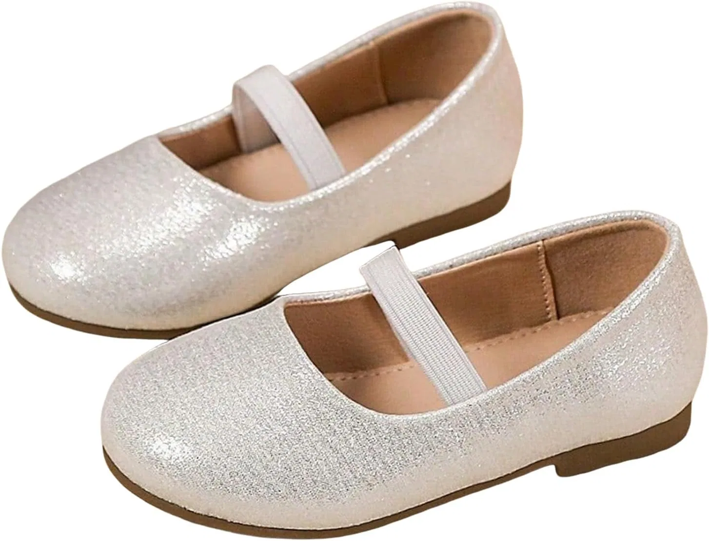 Детские туфли-балетки для девочек с цветочным принтом, модель Flower Leather Dress Shoes, бренд, Silver