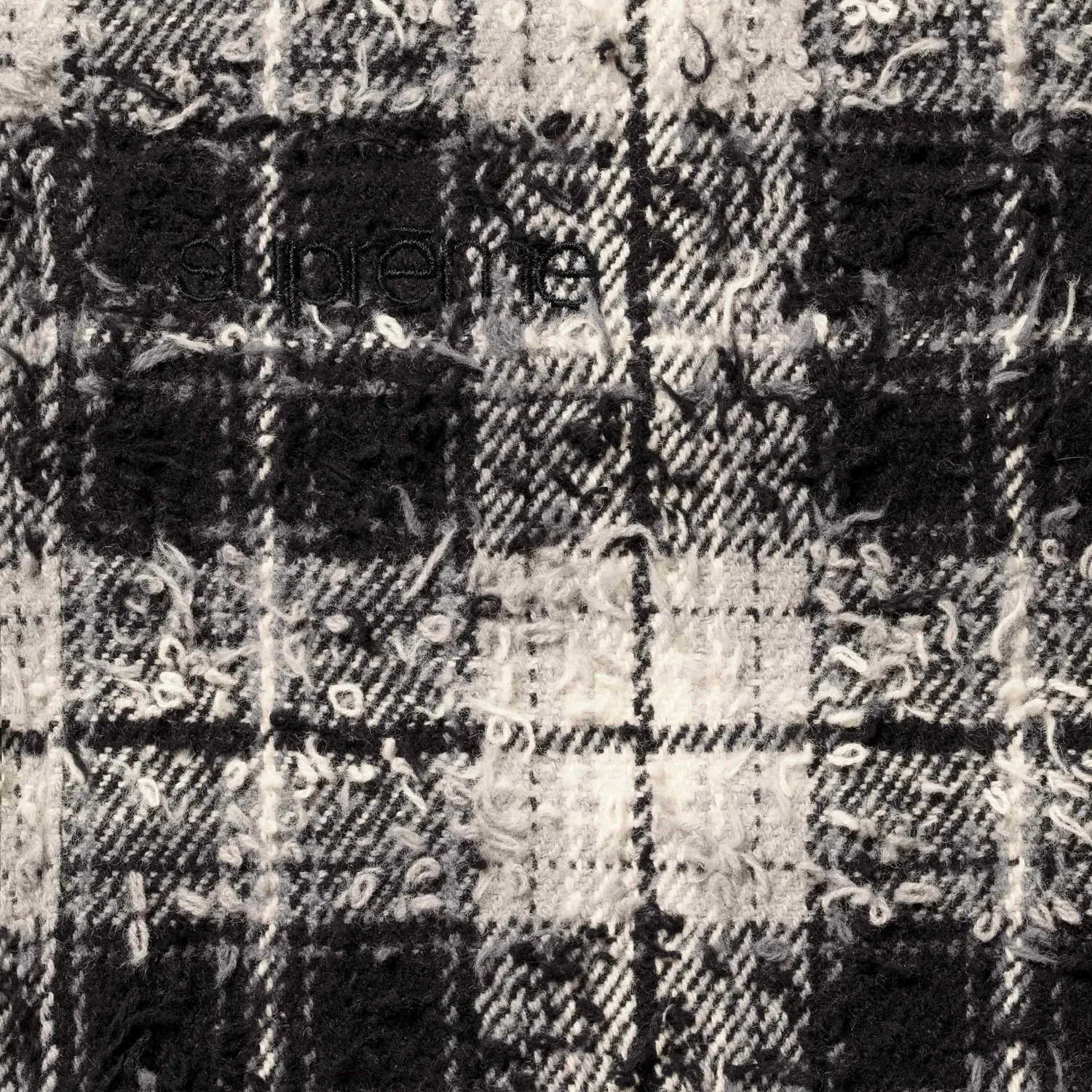 Рубашка с принтом Supreme Frayed Textured Plaid, Черный — фото 2