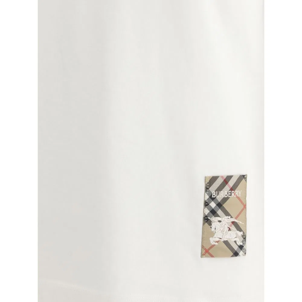 Мужская футболка с патчем White Cotton T-Shirt Burberry, White — фото 3