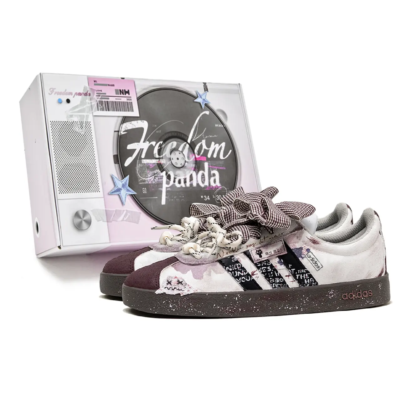 

Adidas Neo Кроссовки VL Court Lifestyle Freedom Panda, Box, Brown Shoes Breathable Low Top Skateboard Shoes Unisex Gray Brown