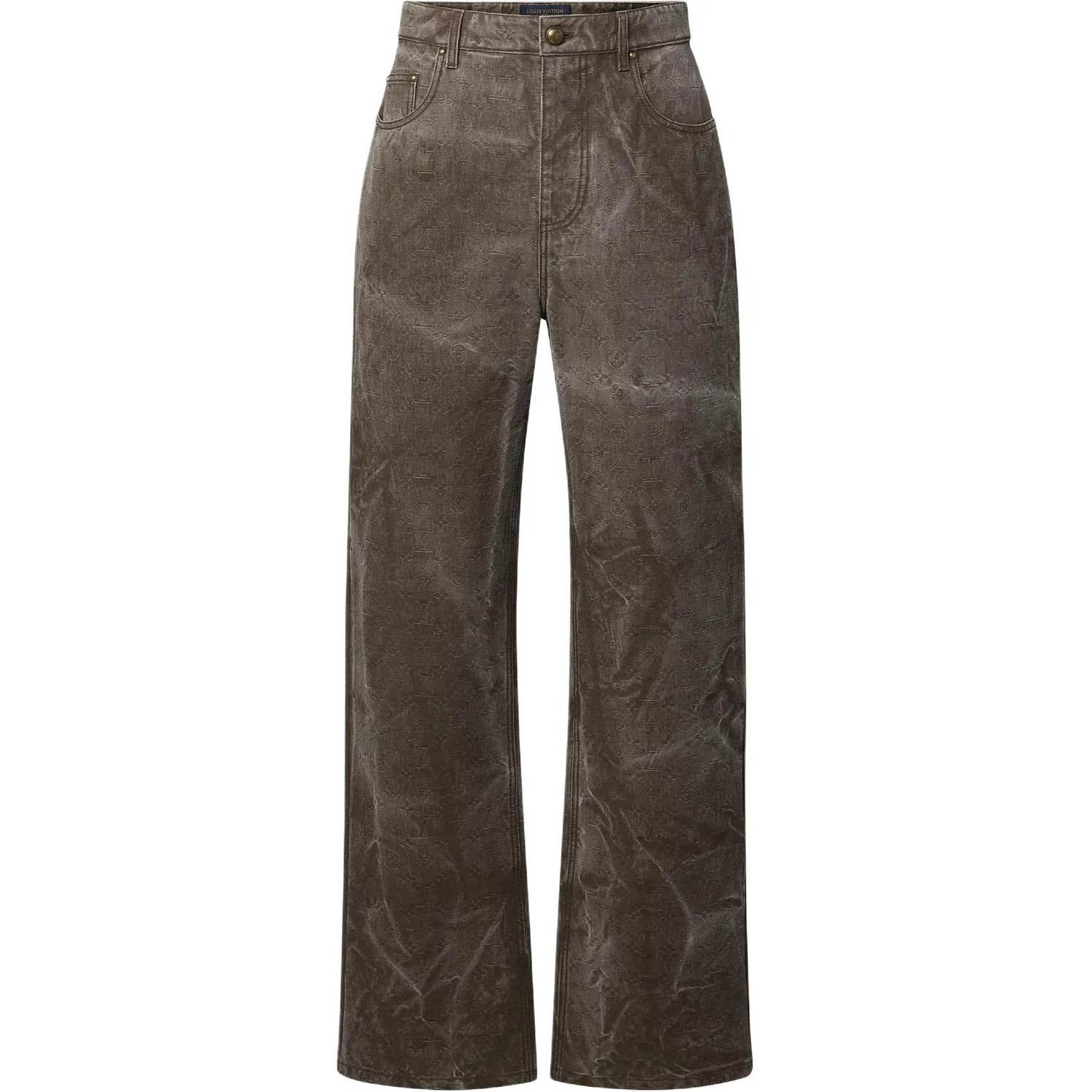 Мужские джинсы с мраморным принтом Louis Vuitton Marble Pattern Brown