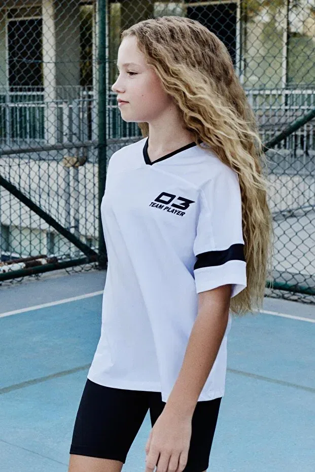 Детские леггинсы для девочек с v-образным вырезом и поясом Performance Girl's Tights Suit Tommy Life, White/Black