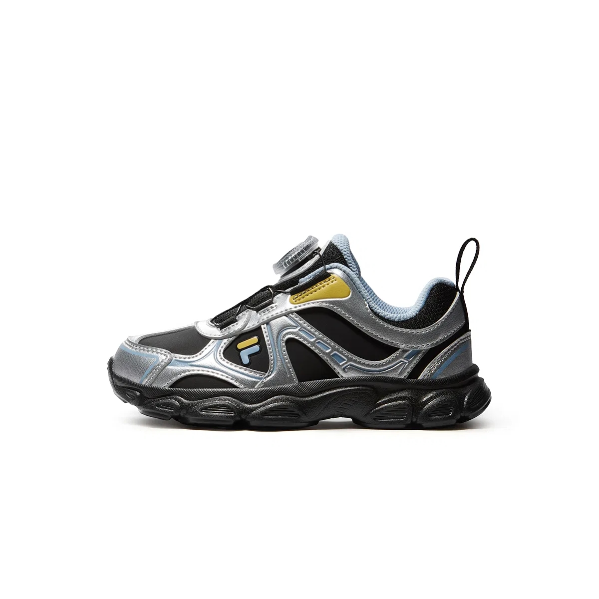 Детские кроссовки для бега с синтетическим верхом FILA KIDS, Black/Space Silver