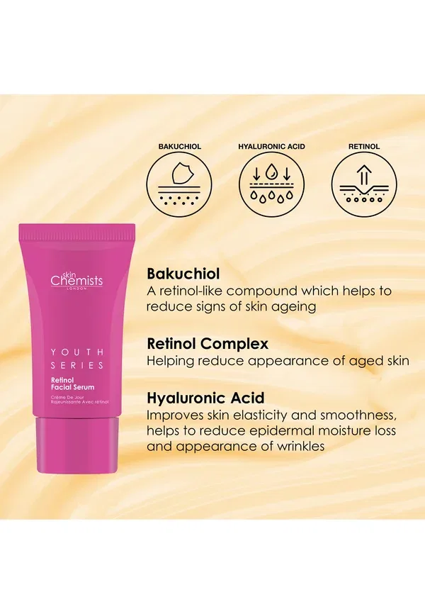 Сыворотка для лица с ретинолом и бакучиолом Retinol Bakuchiol Facial Serum Skin Chemists, 30 мл, Transparent, прозрачный — фото 4