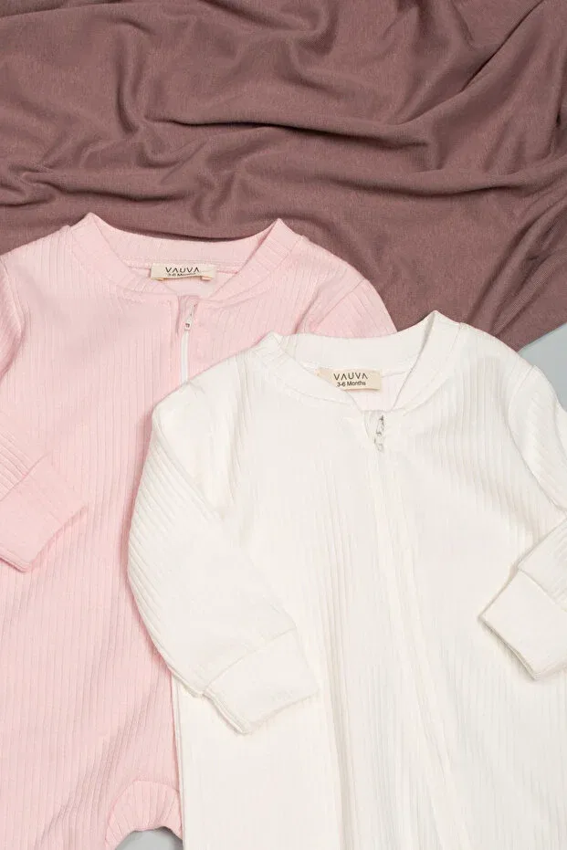 Детский комбинезон для сна с длинным рукавом Basics Vauva, Pink — фото 2