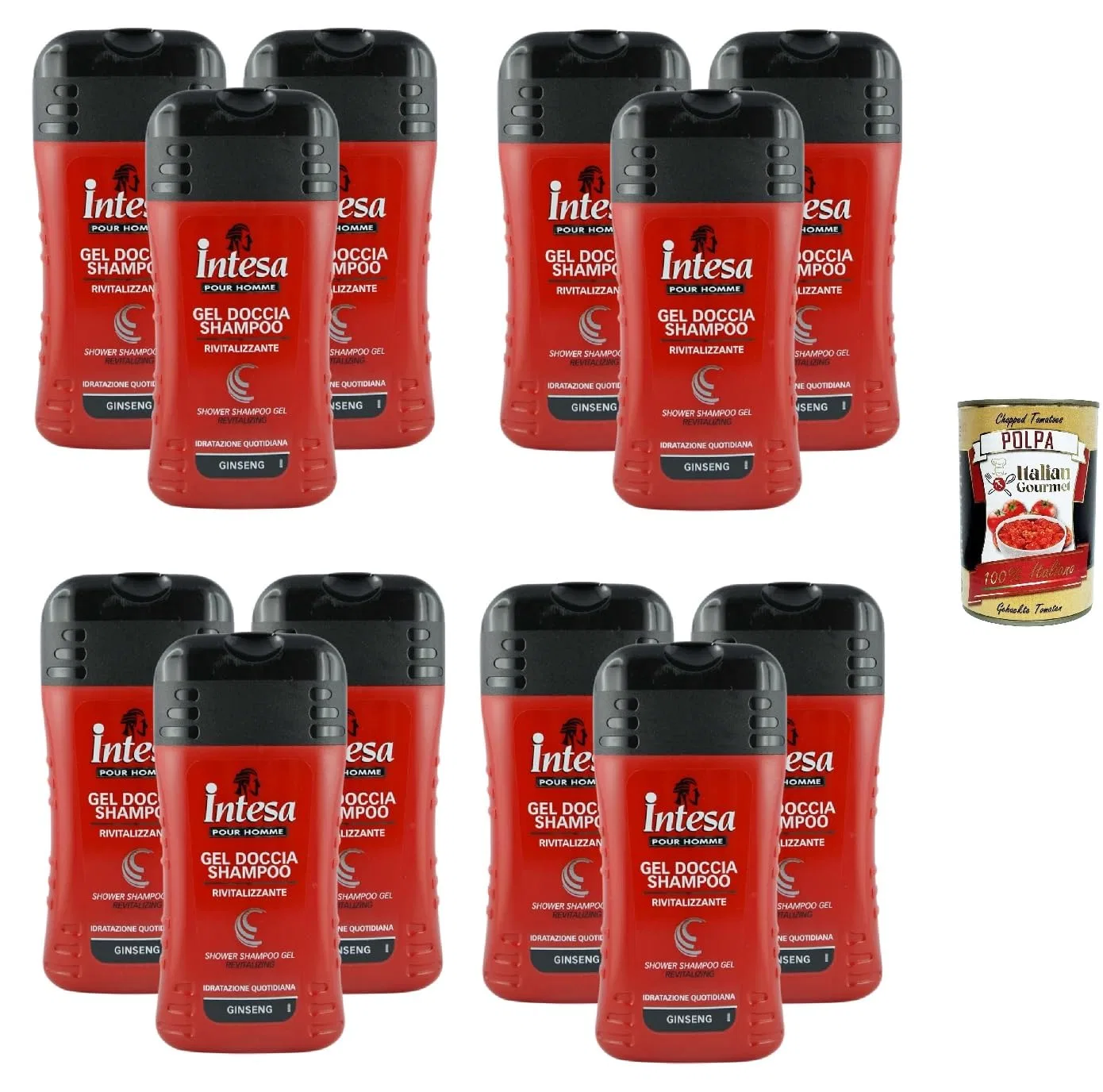 Гель для душа и шампунь Revitalising Ginseng Italian Gourmet E.R., 12 x 250 мл, 3000 мл