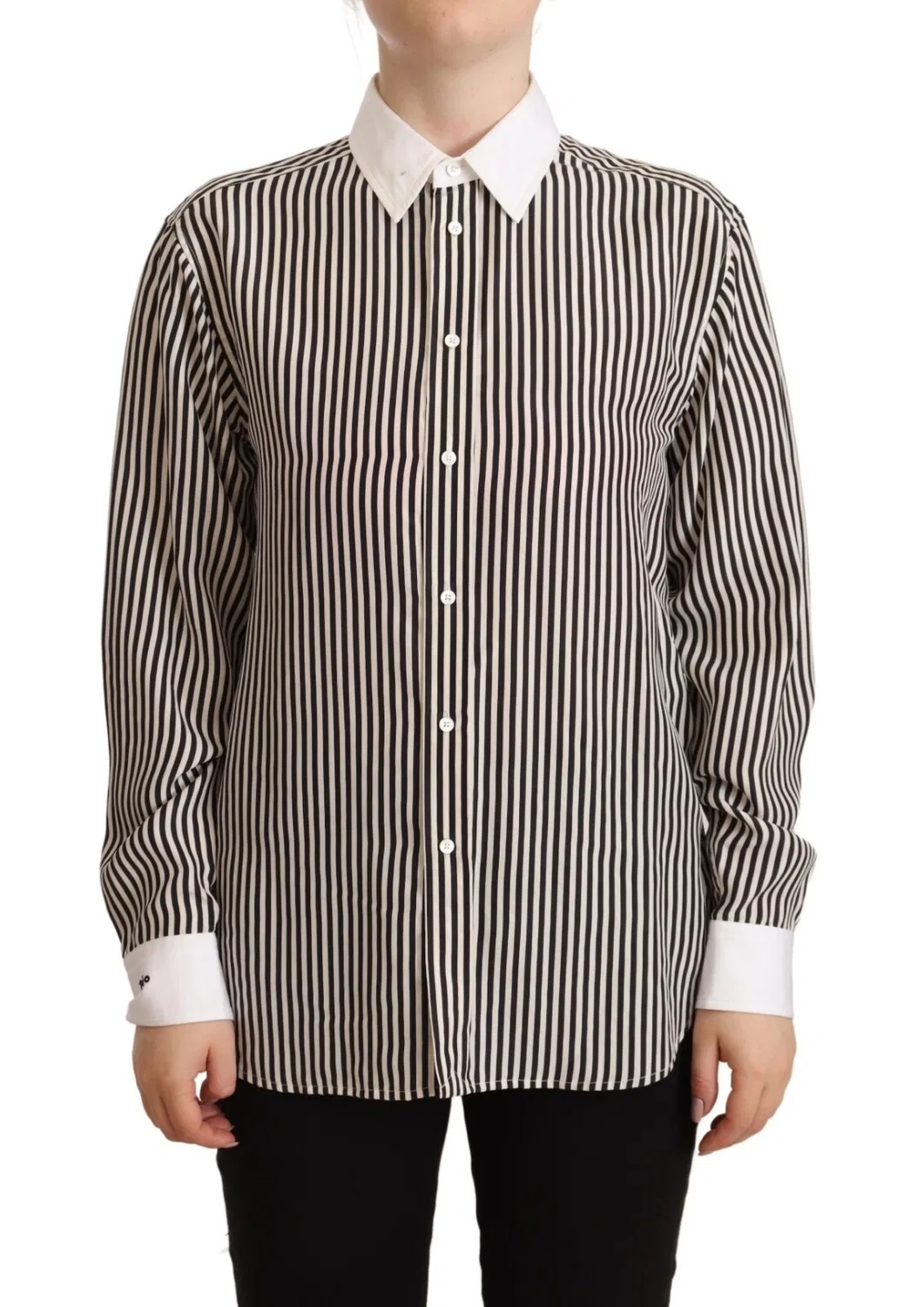 Женский топ с длинным рукавом с полосатым принтом Long Sleeves Polo Polo Ralph Lauren, Black/White — фото 2