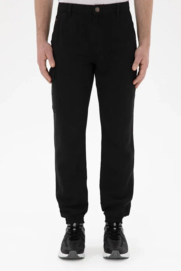 Мужские брюки-джоггеры из текстиля U.S. Polo Assn., Black — фото 2