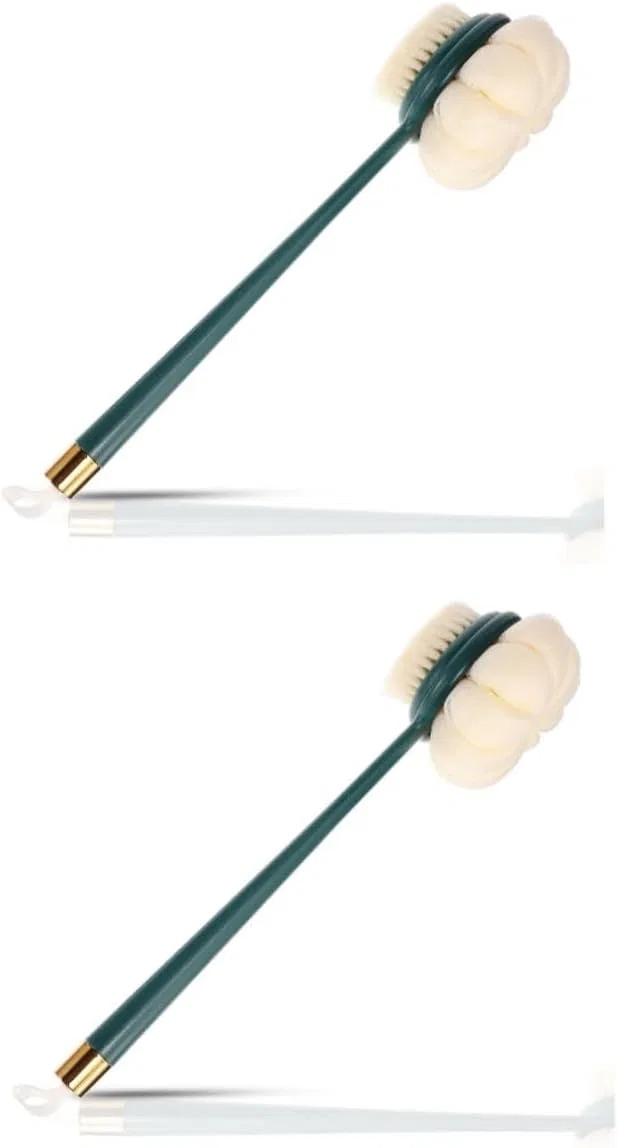 Щетка для тела с длинной ручкой, Healeved, 2 шт, 36x9.5 см, Blackish Green