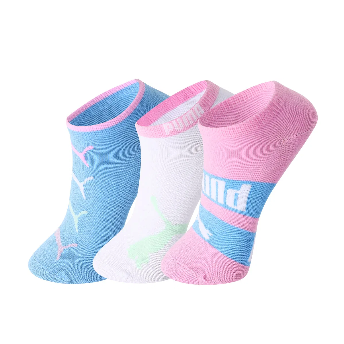 Детские носки с принтом PUMA, Blue/White/Pink (3 Pack)