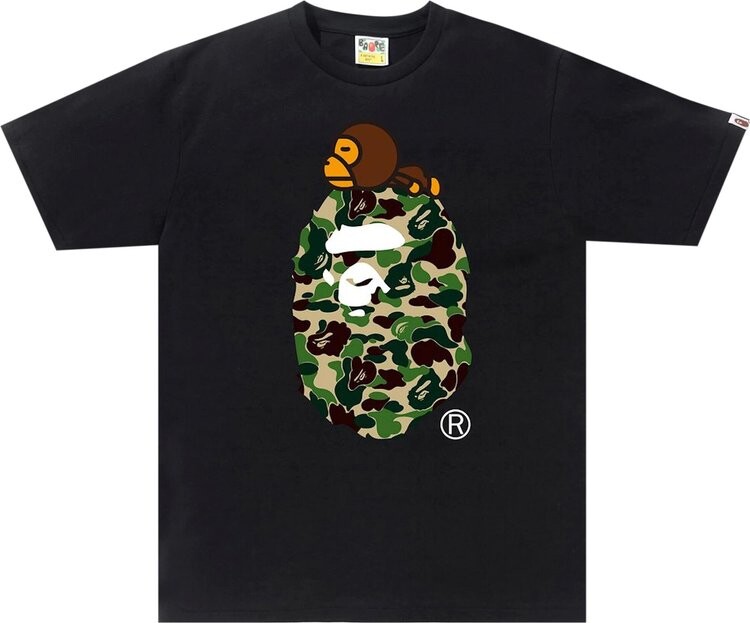 

Футболка BAPE ABC Milo On Big Ape Tee 'Black/Green', черный